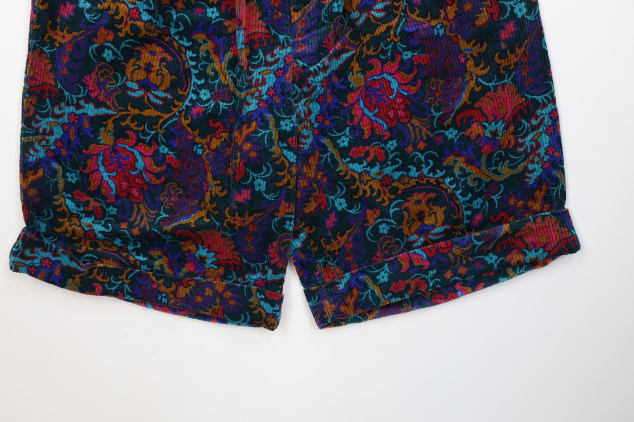 Vintage Deadstock Vintage 90s Streetwear Paisley Corduroy Shorts USA Size 30" / US 8 / IT 44 - 4 Thumbnail