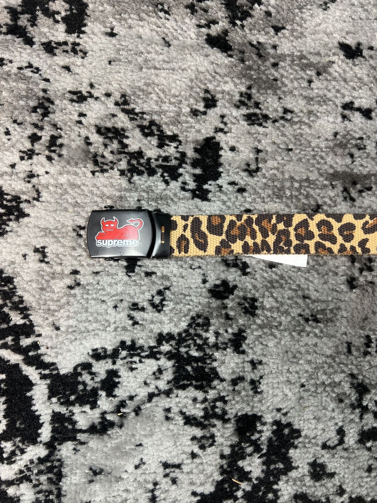 image of Supreme x Toy Machine Leopard Print Belt in Beige, Men's