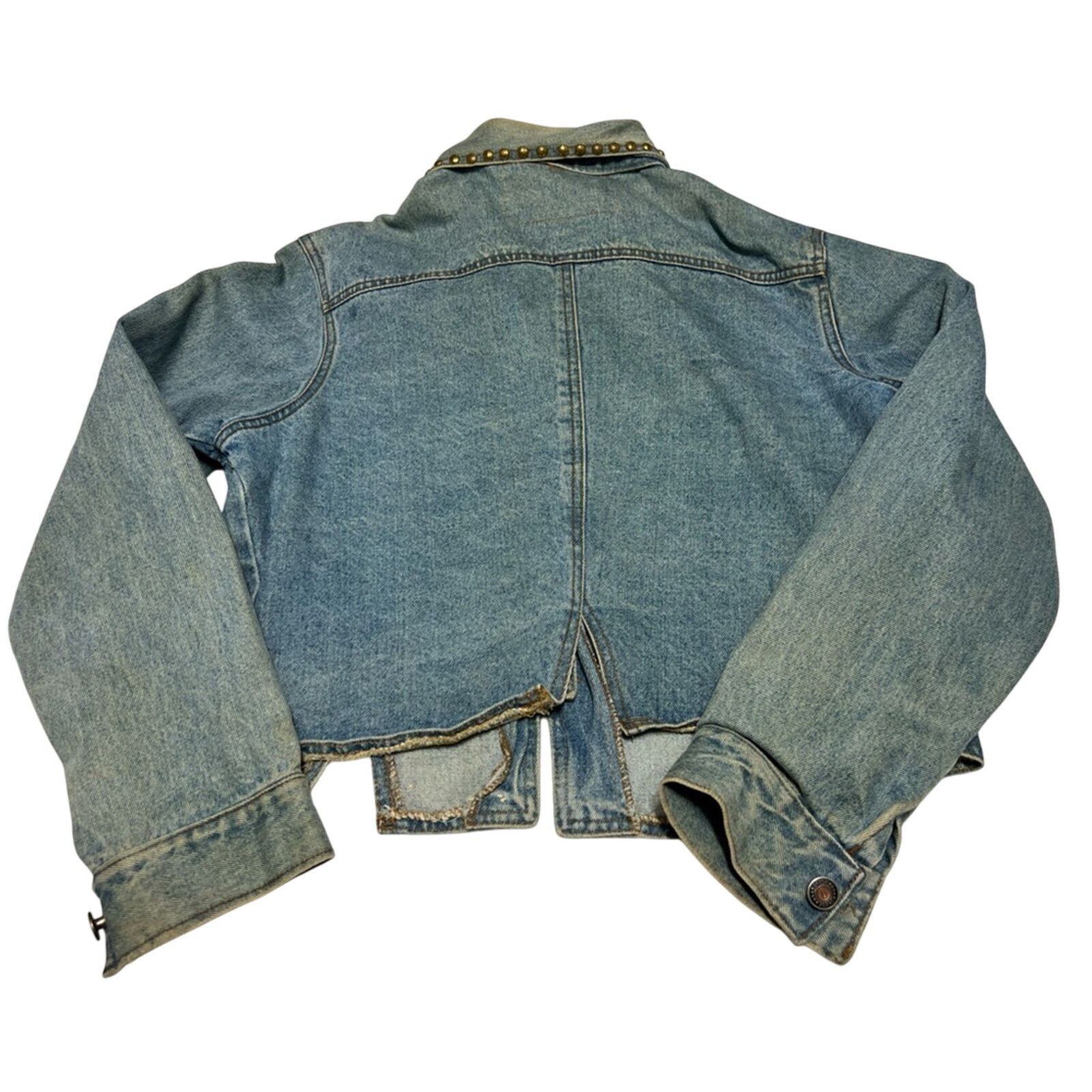 Vintage Vintage 80s Gazoz Bedazzled Jean Denim Jacket MADE IN USA Size L / US 10 / IT 46 - 2 Thumbnail