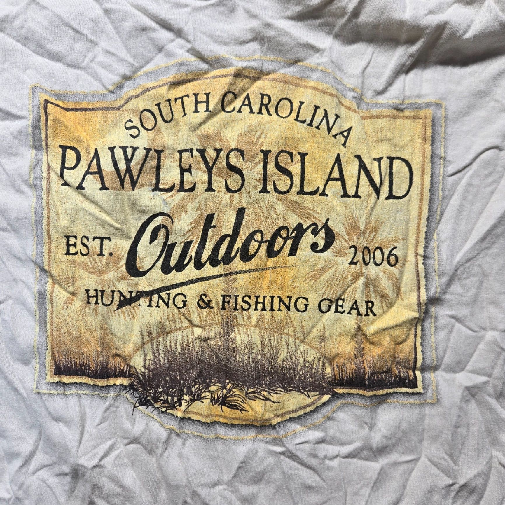 Vintage Pawleys Island South Carolina SC T-Shirt Long Sleeve Adult Men's Size M Medium White Cotton Graphic Tee Size US M / EU 48-50 / 2 - 2 Thumbnail