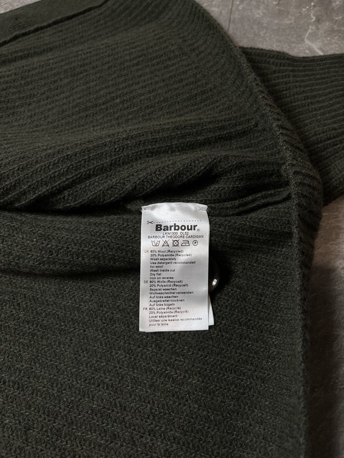 Barbour Barbour Theodore Cardigan Wool Knit Olive Green NWT Size 10 Size L / US 10 / IT 46 - 6 Thumbnail