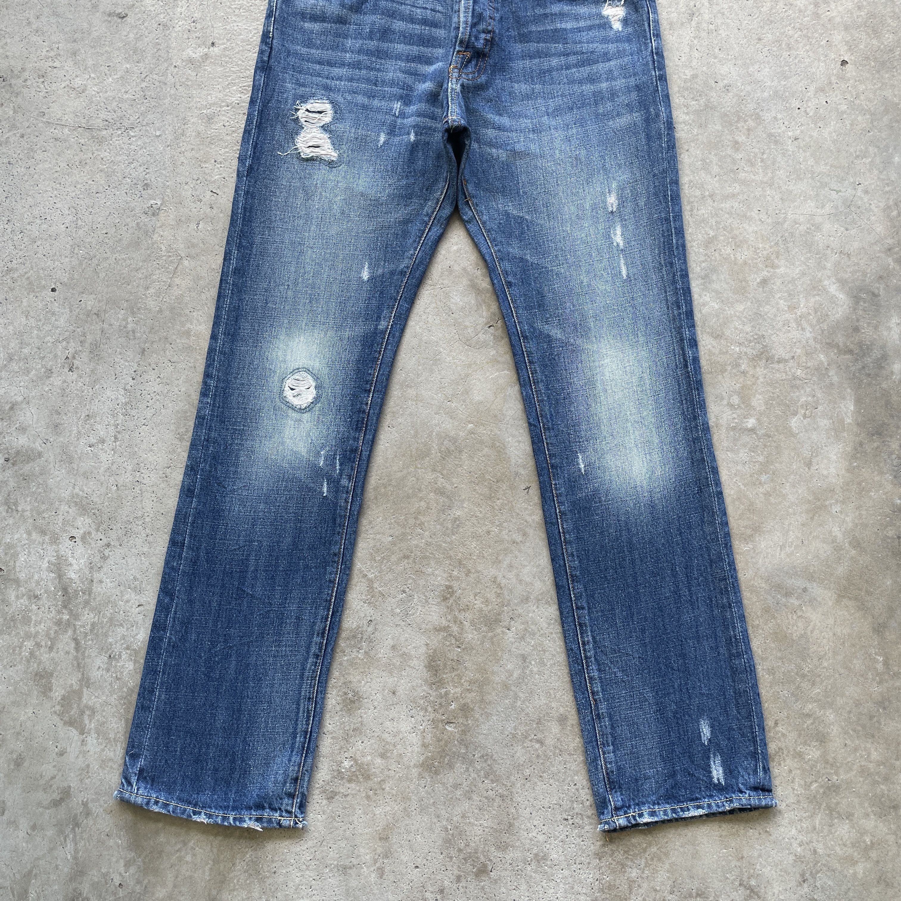 Abercrombie & Fitch × Jean Vintage A&F Distressed Faded Jeans Straight Slim Pants W30 Size US 30 / EU 46 - 4 Thumbnail