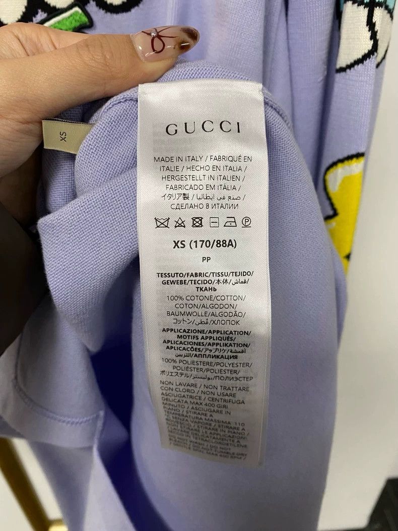 Gucci Gucci FW24 Cartoon Logo Letter Pattern Embroidery Round Nec Size US XS / EU 42 / 0 - 8 Thumbnail