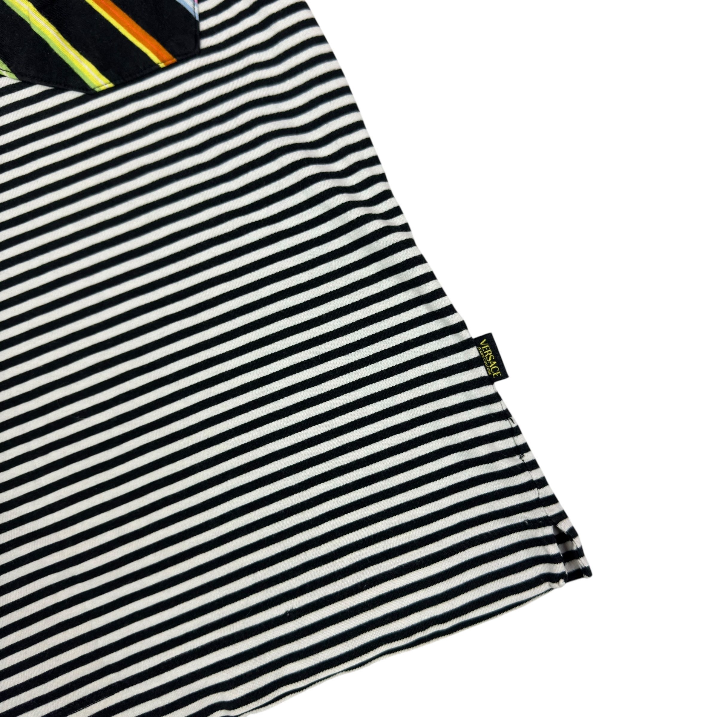 Versace Versace Jeans Couture Men Black White Striped Casual T-Shirt Size US M / EU 48-50 / 2 - 6 Thumbnail