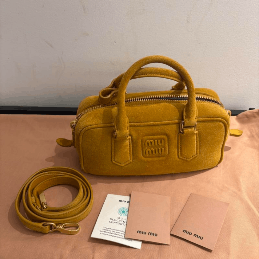 Miu Miu Miu Miu Suede Handbag with Logo Size ONE SIZE - 5 Thumbnail