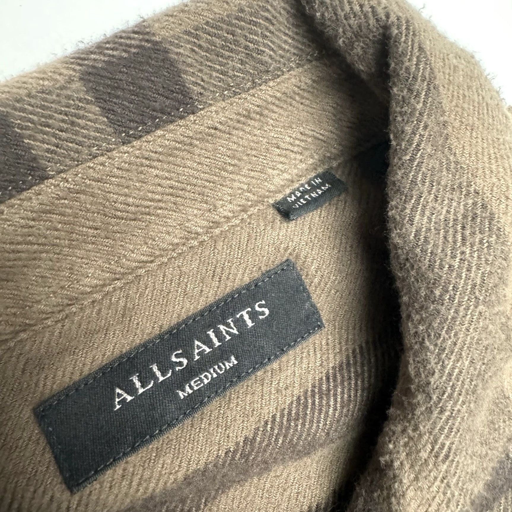 Allsaints ALLSAINTS Men’s Medium Brown Plaid Long Sleeve Button-Up Heavy Flannel Anchorage Size US M / EU 48-50 / 2 - 2 Thumbnail