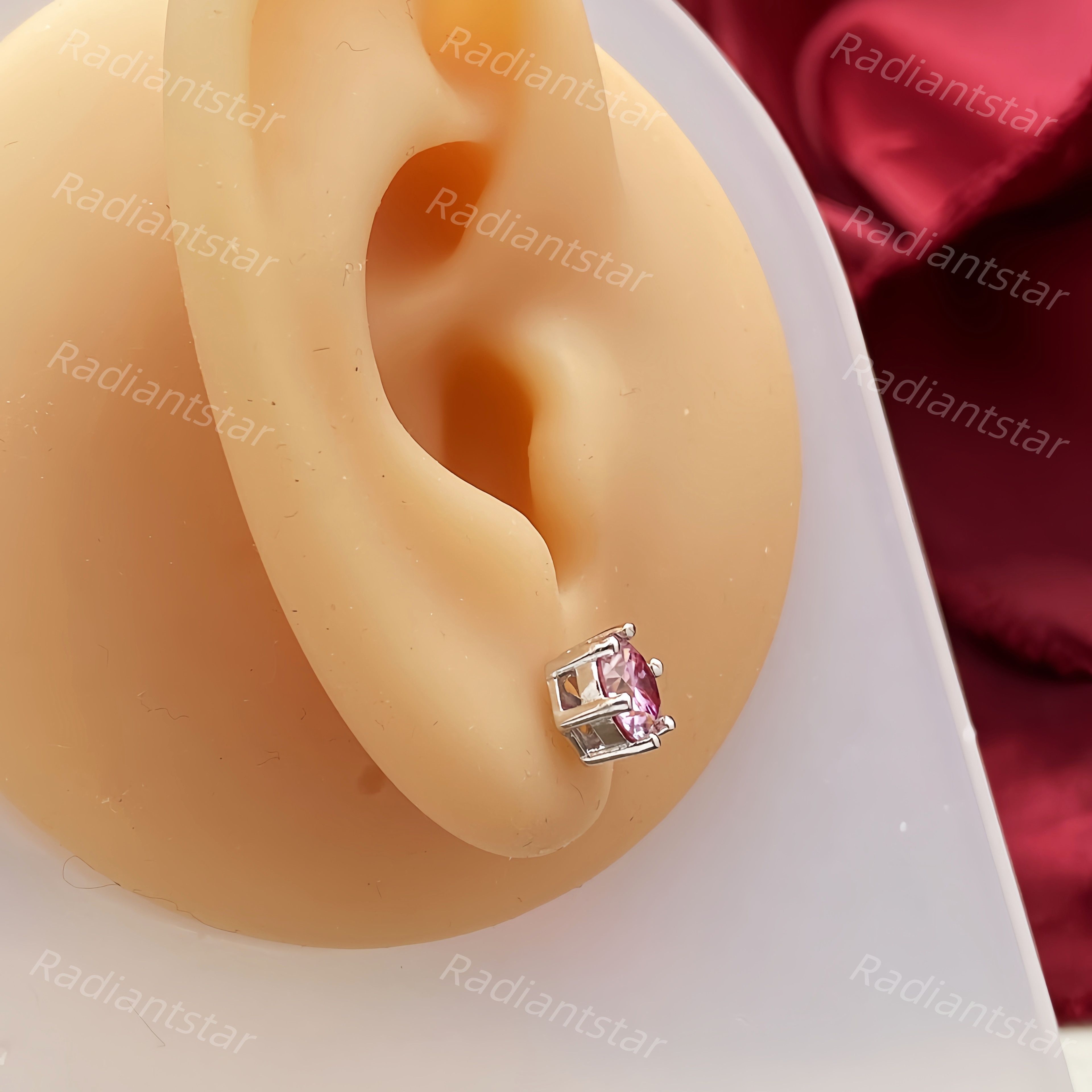 Other NEW 2ct. Pink Moissanite 6 Prone Solitaire Stud Earrings Size ONE SIZE - 6 Thumbnail