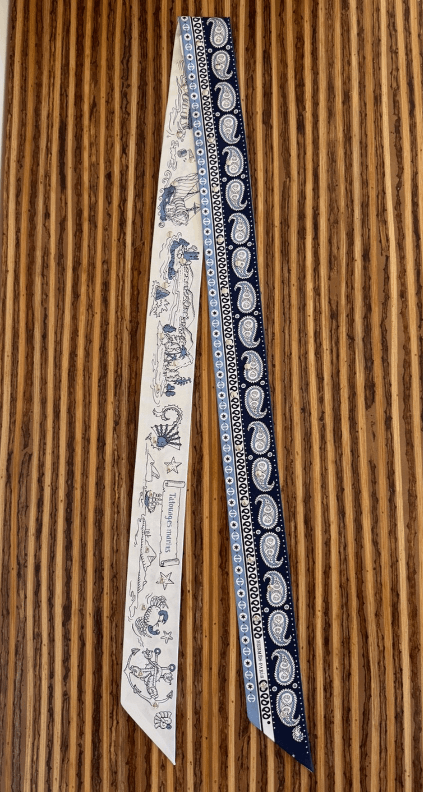 Hermes Scarf Twilly Tatouages Marins Bandana Studded Silk Jean Size ONE SIZE - 2 Thumbnail