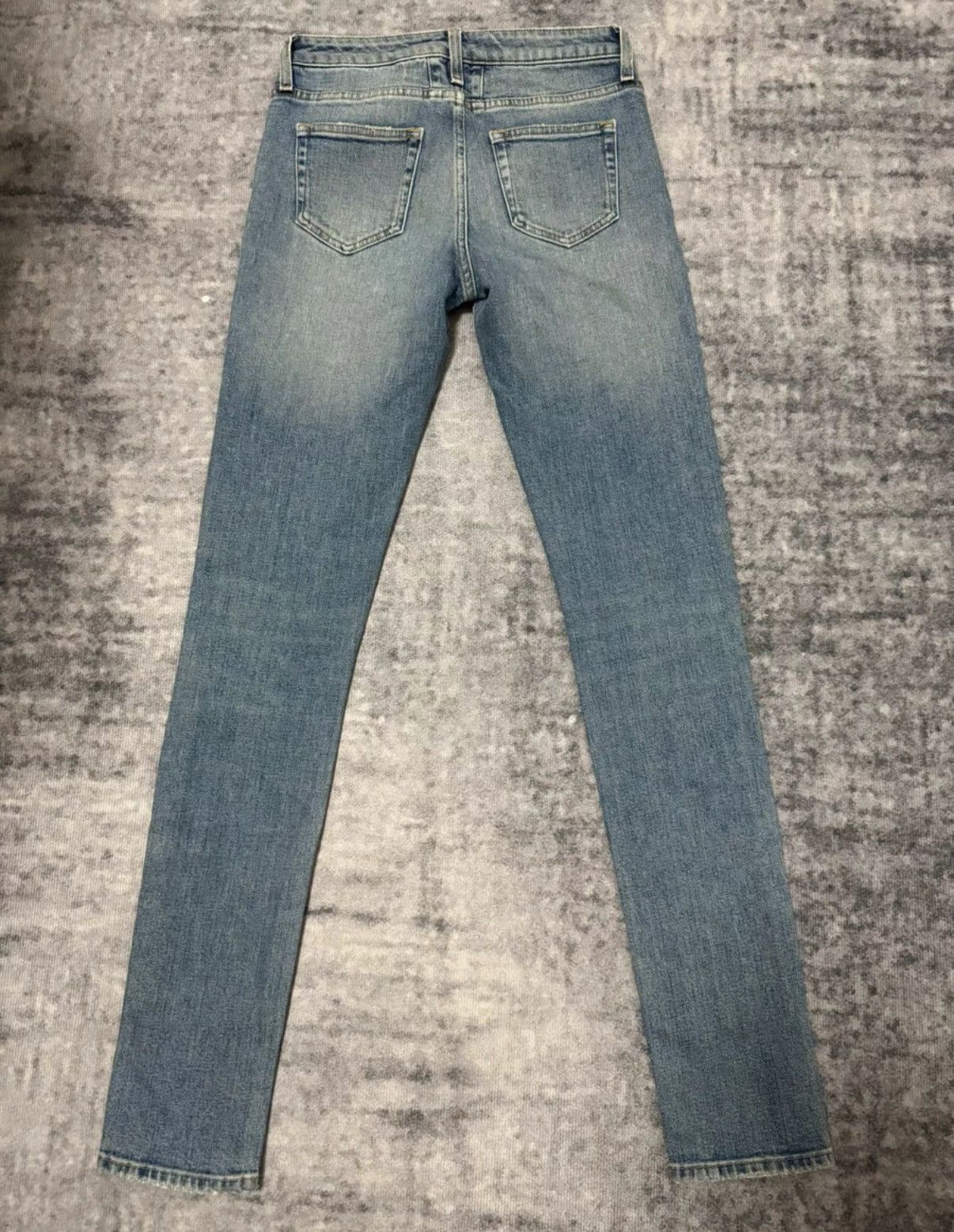 Saint Laurent Paris Saint Laurent Light Blue Distressed Single-Slash Denim Jeans Size US 30 / EU 46 - 2 Thumbnail