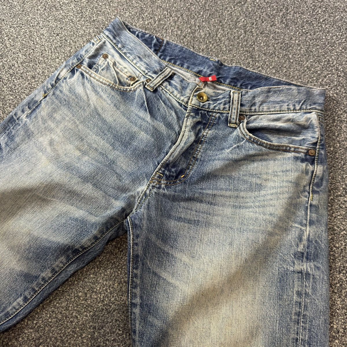 Undercover × Uniqlo 🔥🇯🇵 Vintage 90s Japanese Uniqlo UJ Distressed Faded Denim Size US 32 / EU 48 - 3 Thumbnail