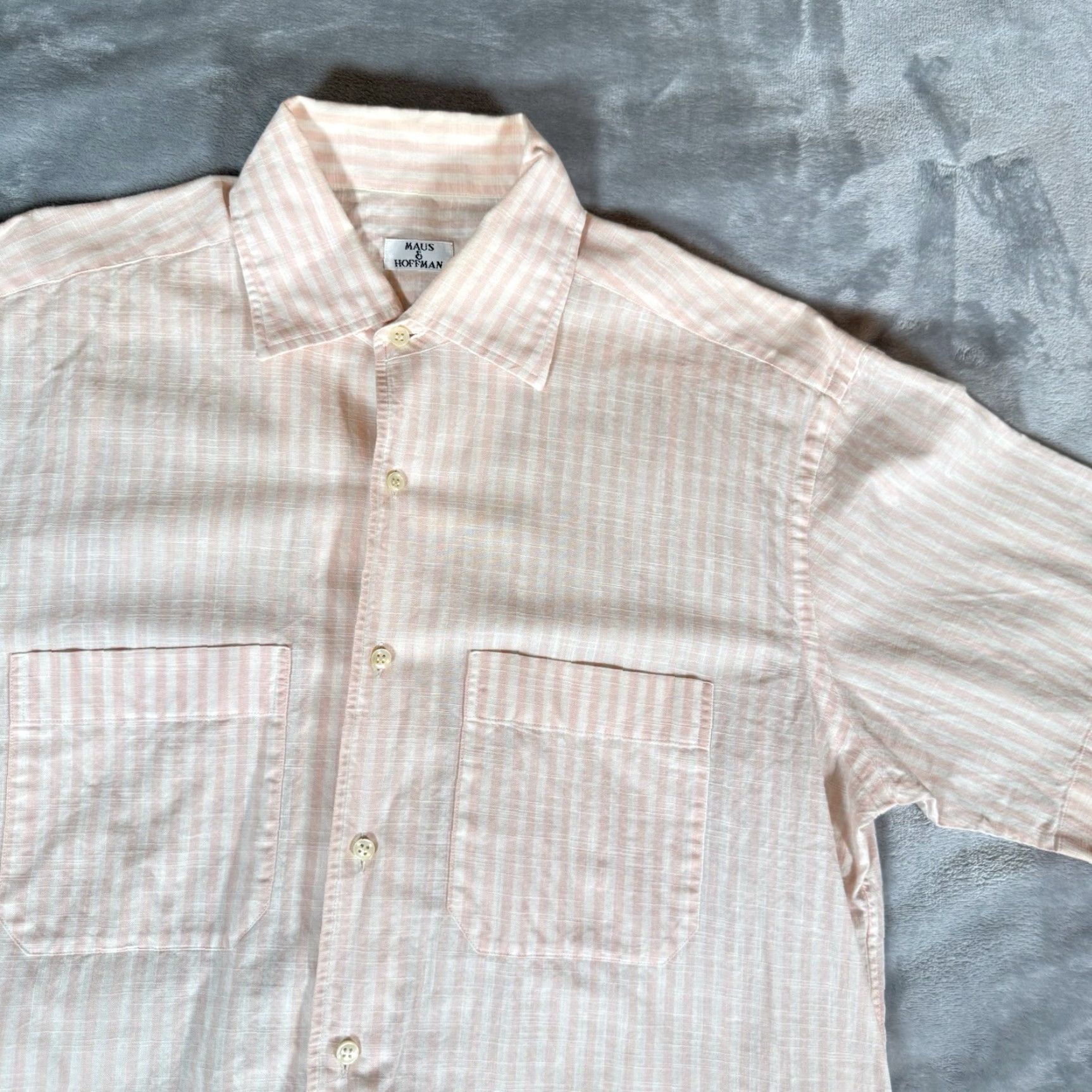 Pinko Vintage Maus & Hoffman Cotton Striped Button Shirt Mens Medium Pink 80s Size US M / EU 48-50 / 2 - 2 Thumbnail