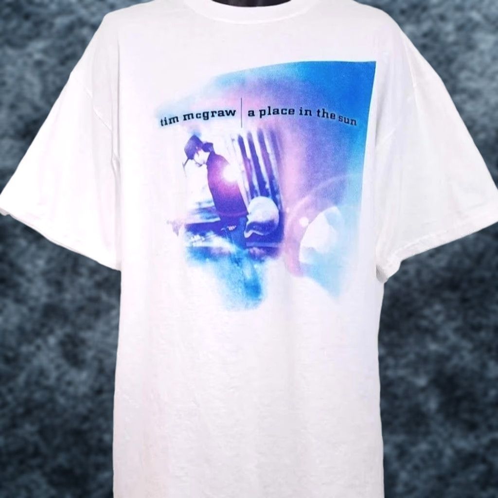 Tultex VINTAGE Tim McGraw Mens T-Shirt XL White 1999 Tour A Place In The Sun Concert Shirt Shirt Men White XL Tim McGraw 90s Size US XL / EU 56 / 4 - 1 Thumbnail