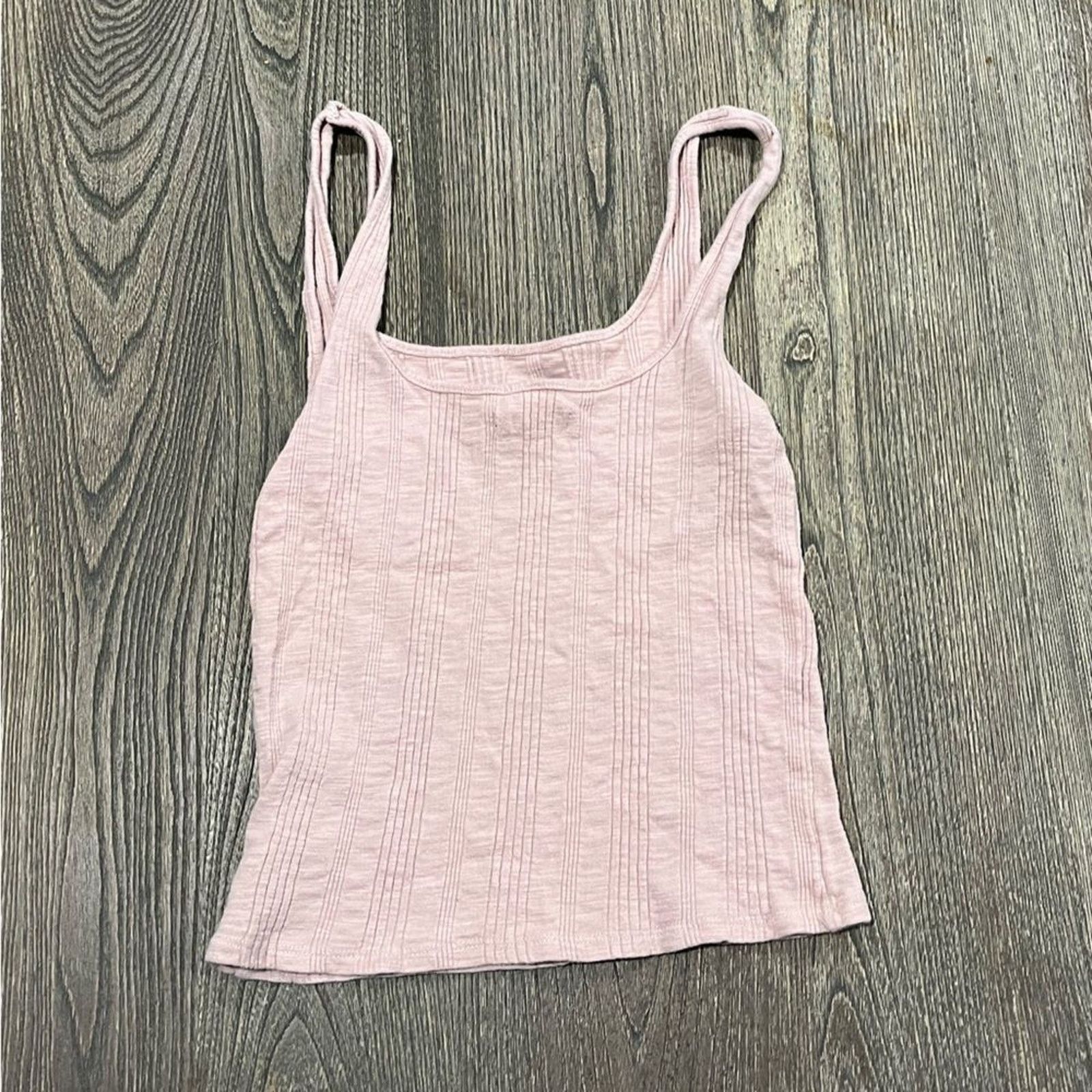 American Eagle Outfitters American Eagle Ribbed Tank Top Scoop Neck Stretch Size S / US 4 / IT 40 - 4 Thumbnail