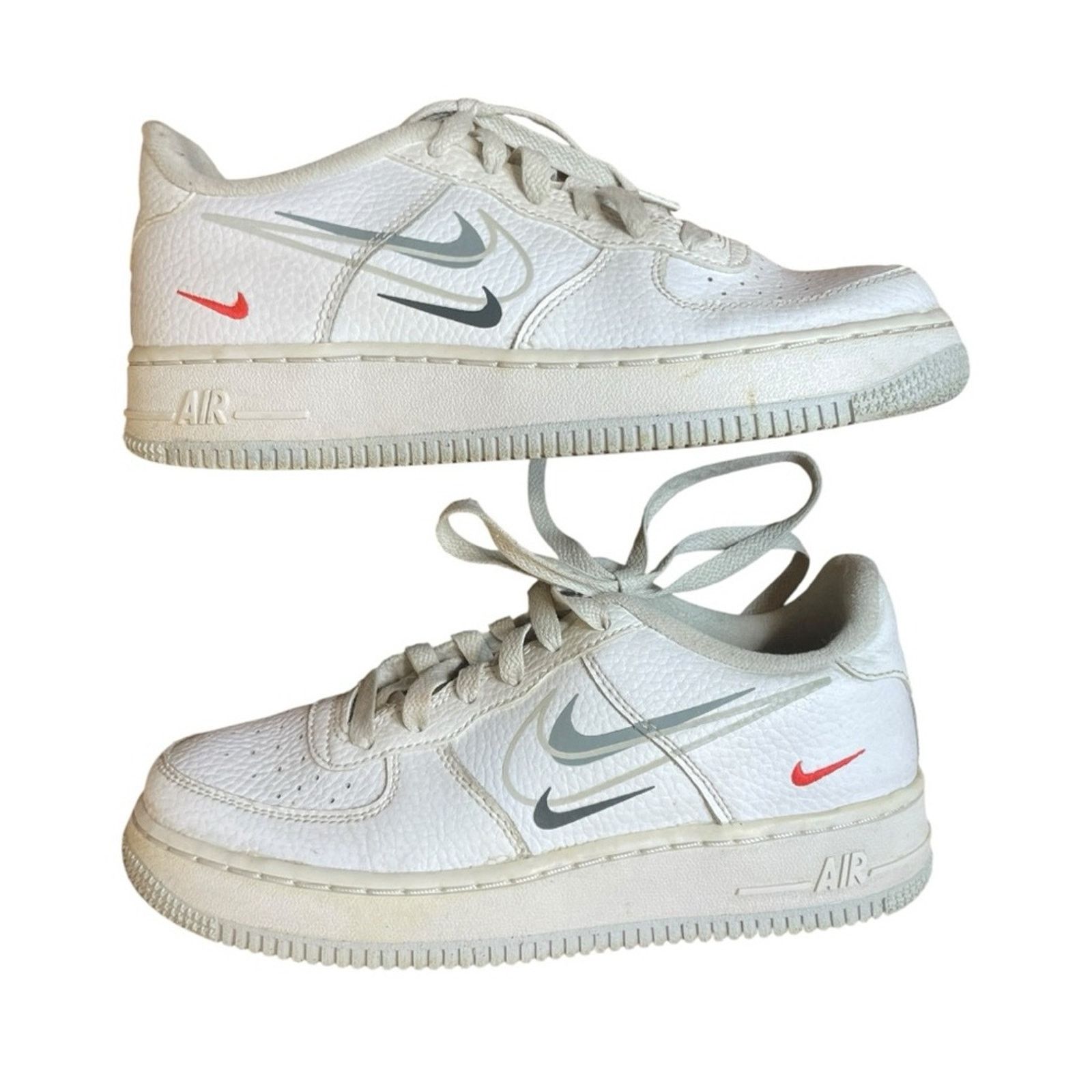 Nike Nike Air Force 1 GS 'White Multi-Swoosh' Size 4Y/5.5W Size US 5.5 / IT 35.5 - 2 Thumbnail