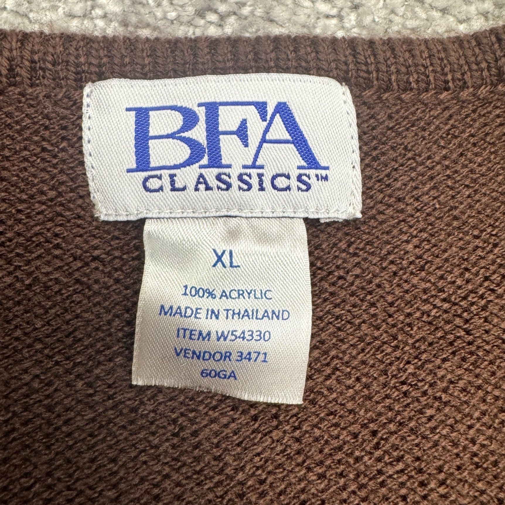 Vintage VINTAGE BFA Classic Vest Sweater Womens XL Brown Cable Knit Open Front Y2K 90s Size XL / US 12-14 / IT 48-50 - 6 Thumbnail