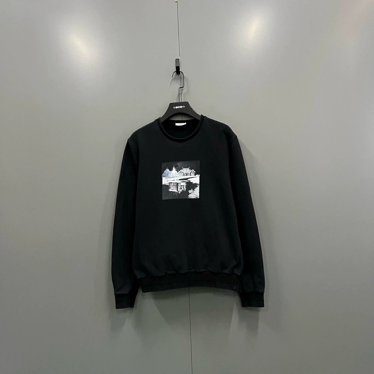 dior landscape print sweatshirt in black