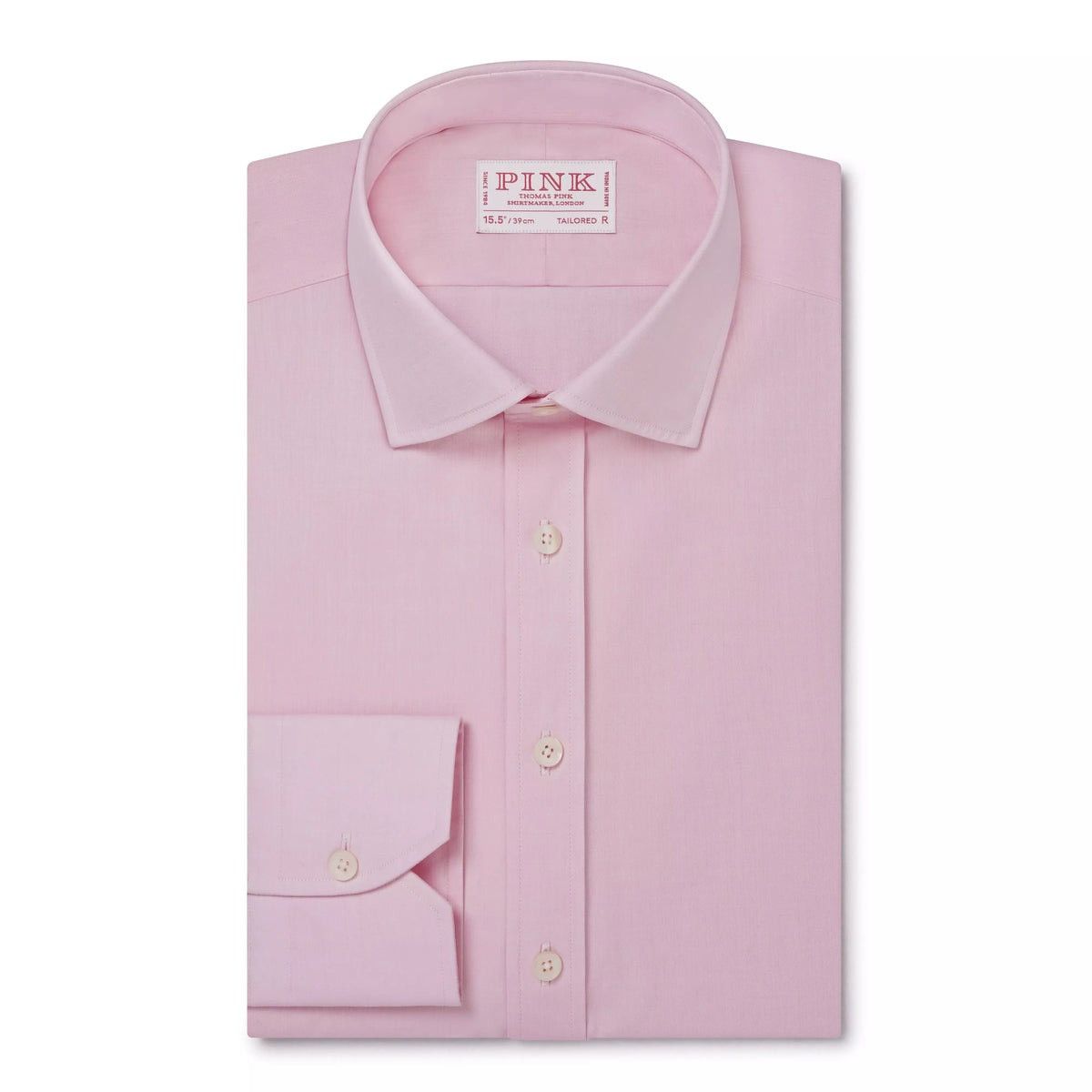 Thomas Pink Thomas Pink Tailored Fit Men's Dress Shirt Pink Long Sleeve Size US M / EU 48-50 / 2 - 1 Thumbnail