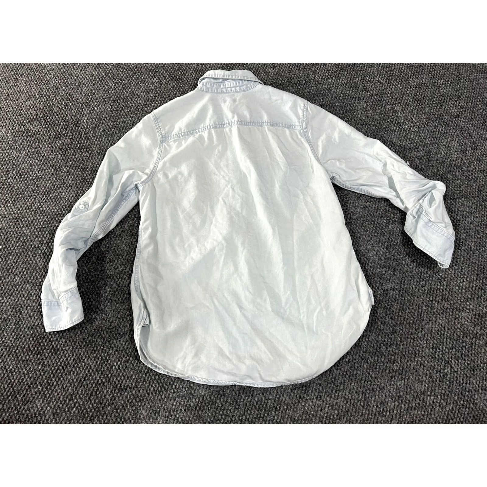 Talbots Talbots Shirt Womens Petite Medium Light Blue Button Front Roll Tab Sleeve Collared Casual Size M / US 6-8 / IT 42-44 - 7 Thumbnail