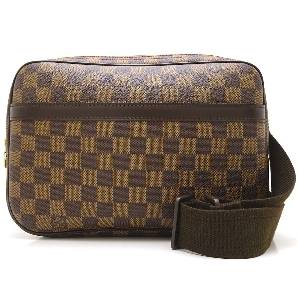 Louis Vuitton Damier Reporter PM Ebene Shoulder Bag Brown