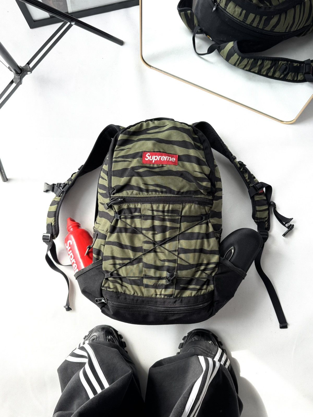 Vintage Archive Supreme 00s Box Logo Olive Zebra Backpack