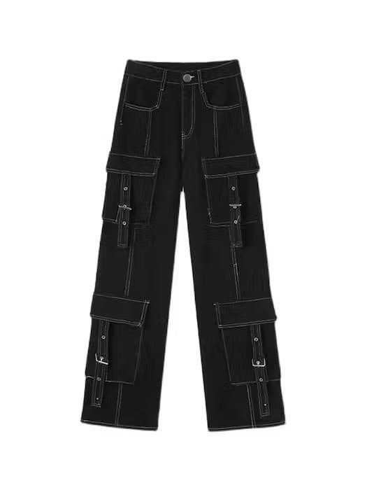 image of Baggy Jeans Cargo Pants in Black, Men's (Size 32)
