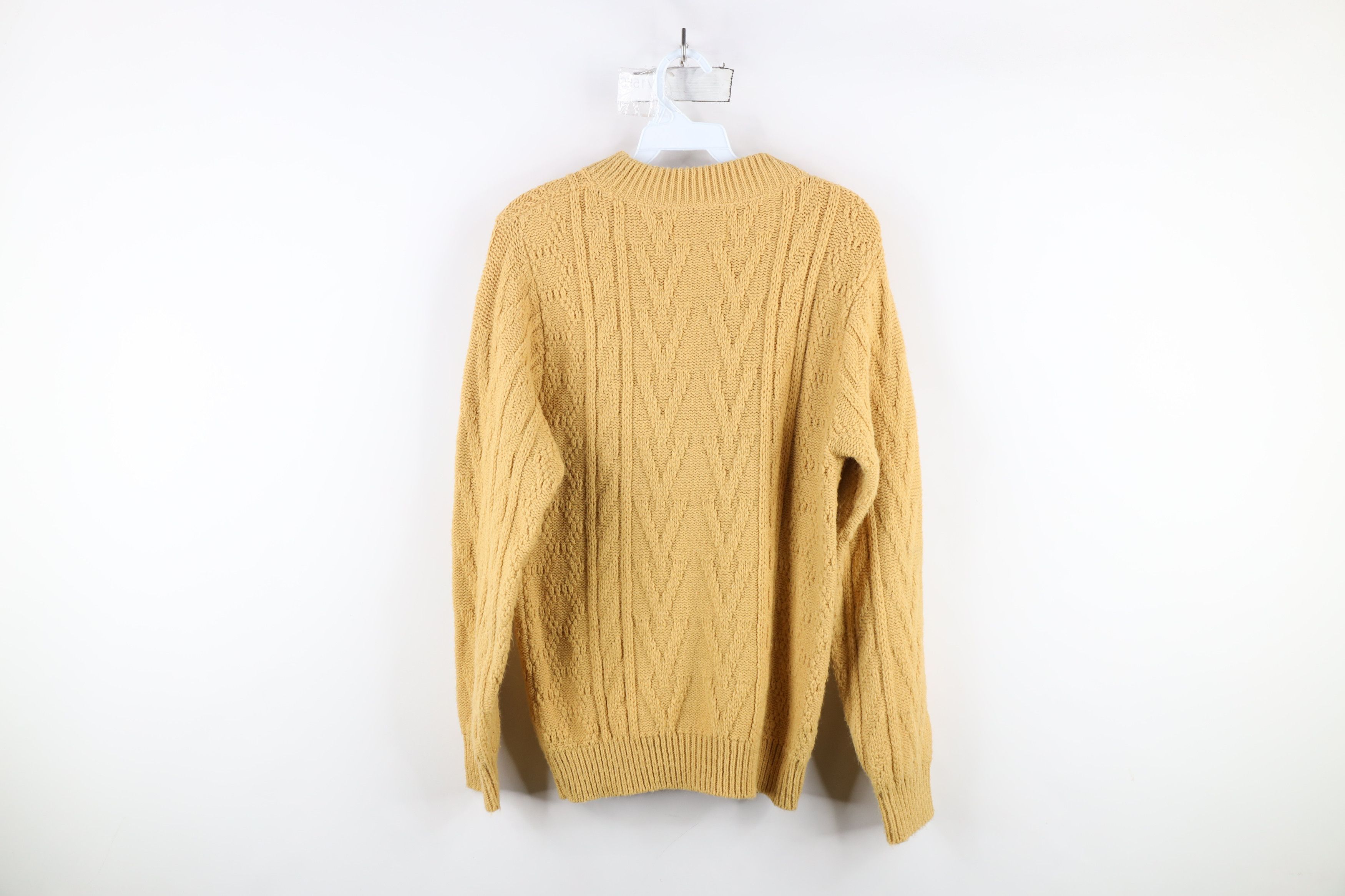 Vintage Vintage 70s Streetwear Textured Knit Crewneck Sweater Gold Size US S / EU 44-46 / 1 - 10 Thumbnail