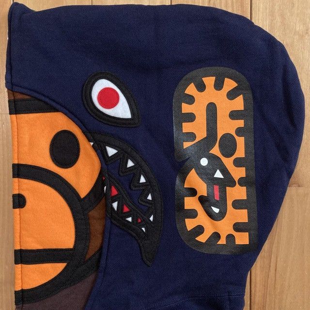Bape BAPE Milo Shark Full Zip Hoodie Navy a bathing ape Size US M / EU 48-50 / 2 - 5 Thumbnail
