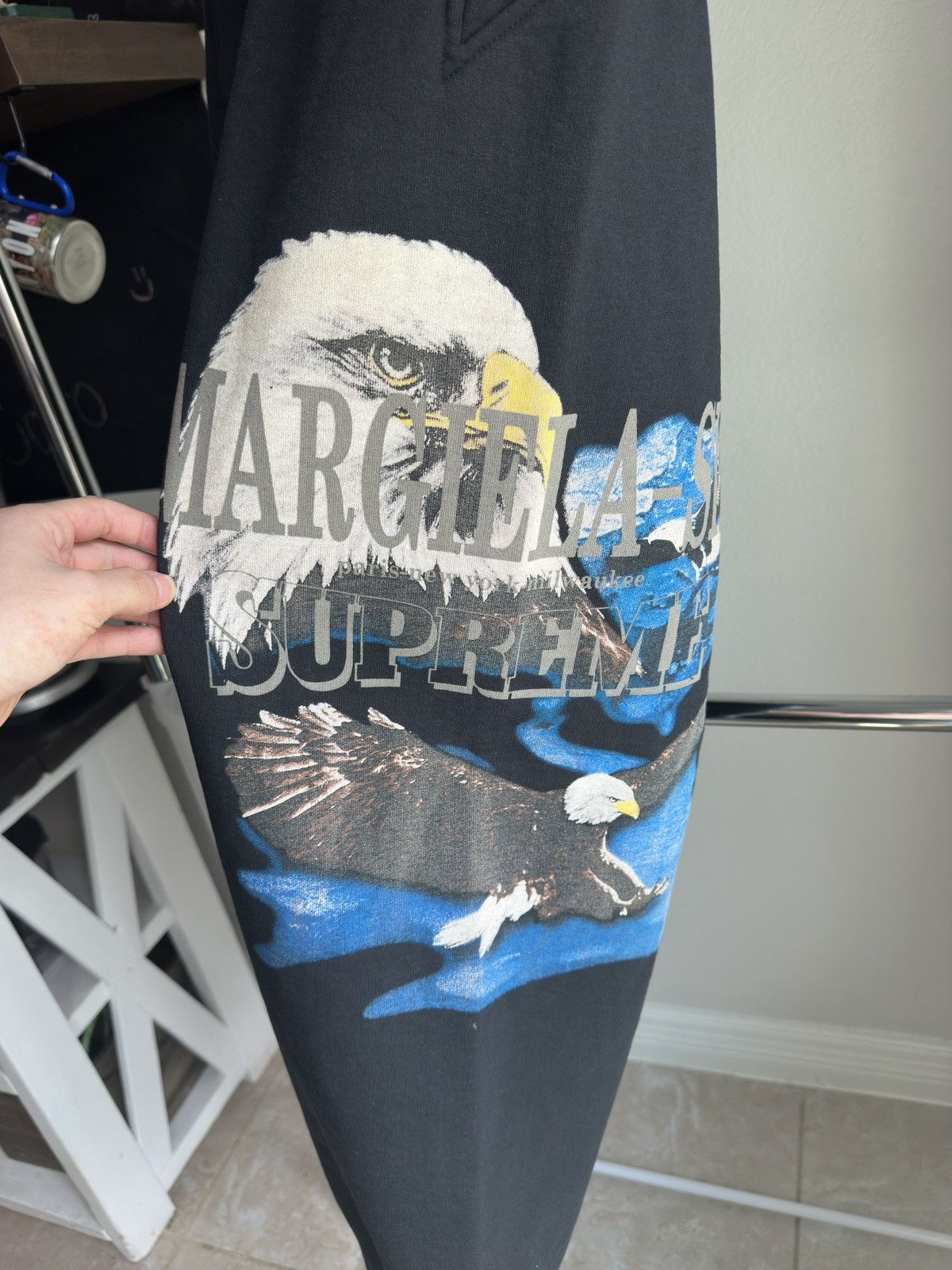Maison Margiela × Supreme Supreme x MM6 Maison Margiela Eagle Sweatpants Black Size US 36 / EU 52 - 3 Thumbnail