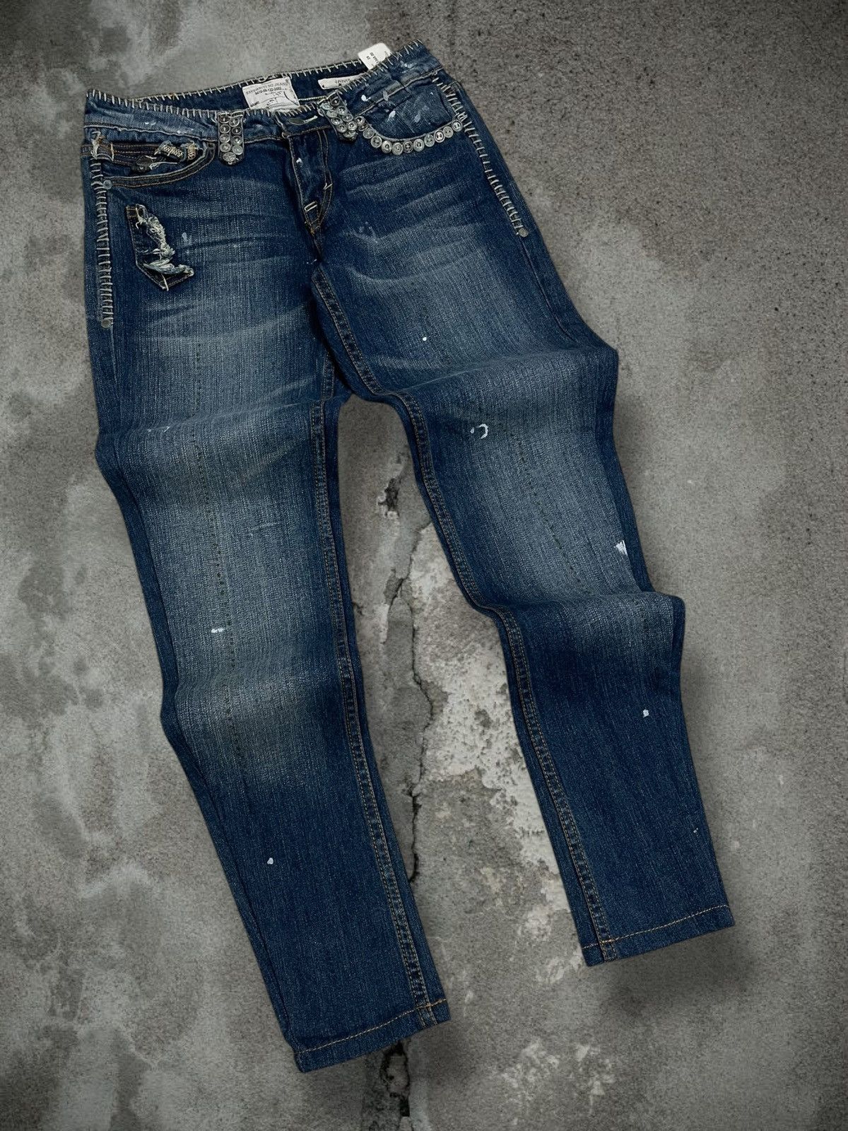 Designer Vintage Rare Og Designer Taverniti Scar Stitch Metal Denim Size US 28 / EU 44 - 2 Thumbnail
