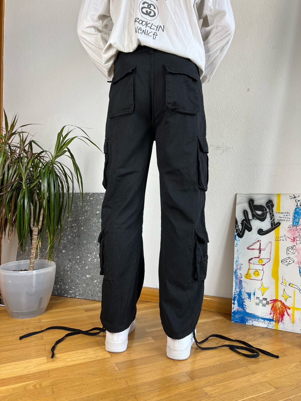 Japanese Brand × PPFM Vintage black cargo pants pocket bondage Size US 28 / EU 44 - 6 Thumbnail