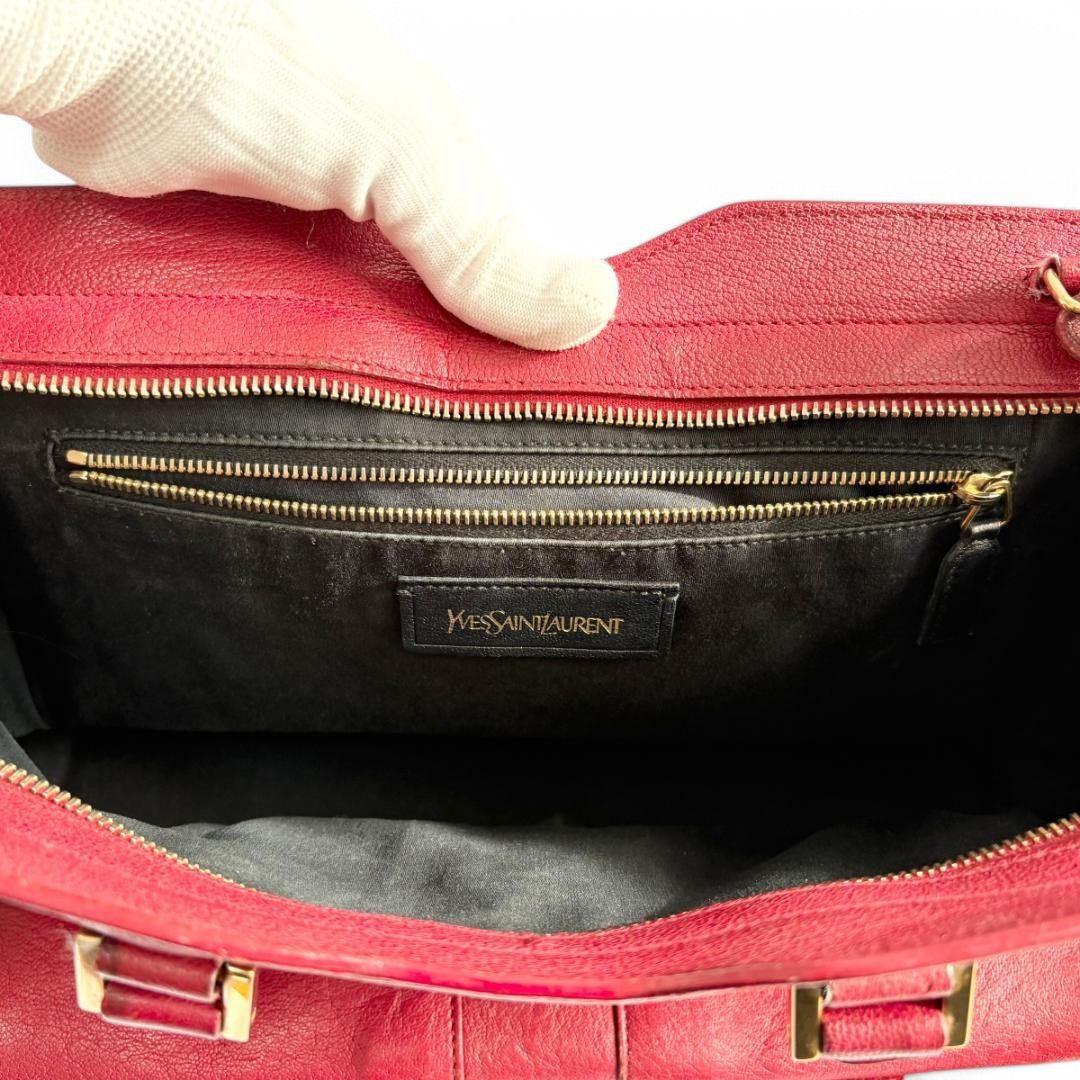 Yves Saint Laurent Yves Saint Laurent - Cabas Chic Handbag YSL Shoulder Bag Red Size ONE SIZE - 11 Thumbnail