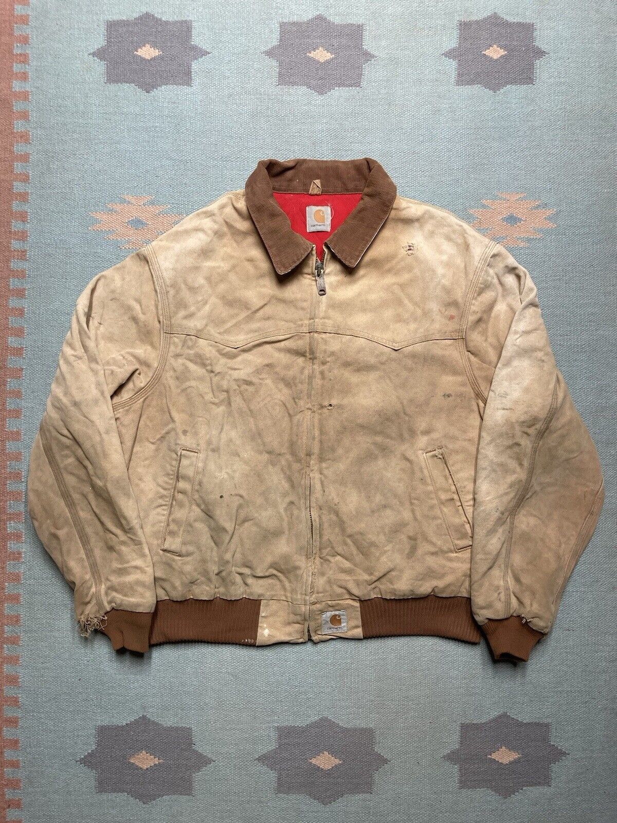 carhartt Santa Fe work jacket j13 brn distressed thrashed XL
