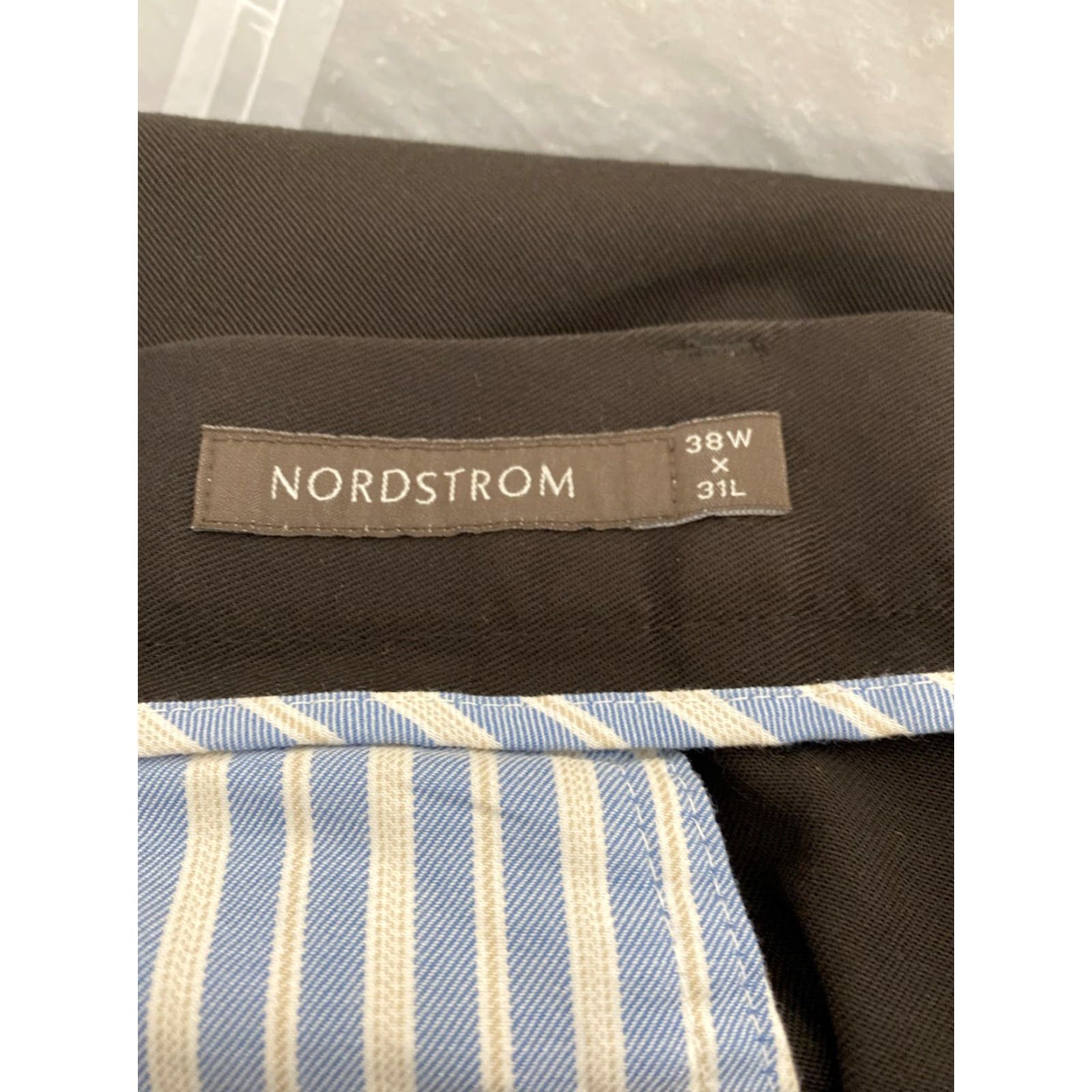 Nordstrom NORDSTROM Mens Chino Pants 38x31 Black Twill Stretch Formal Size US 38 / EU 54 - 7 Thumbnail