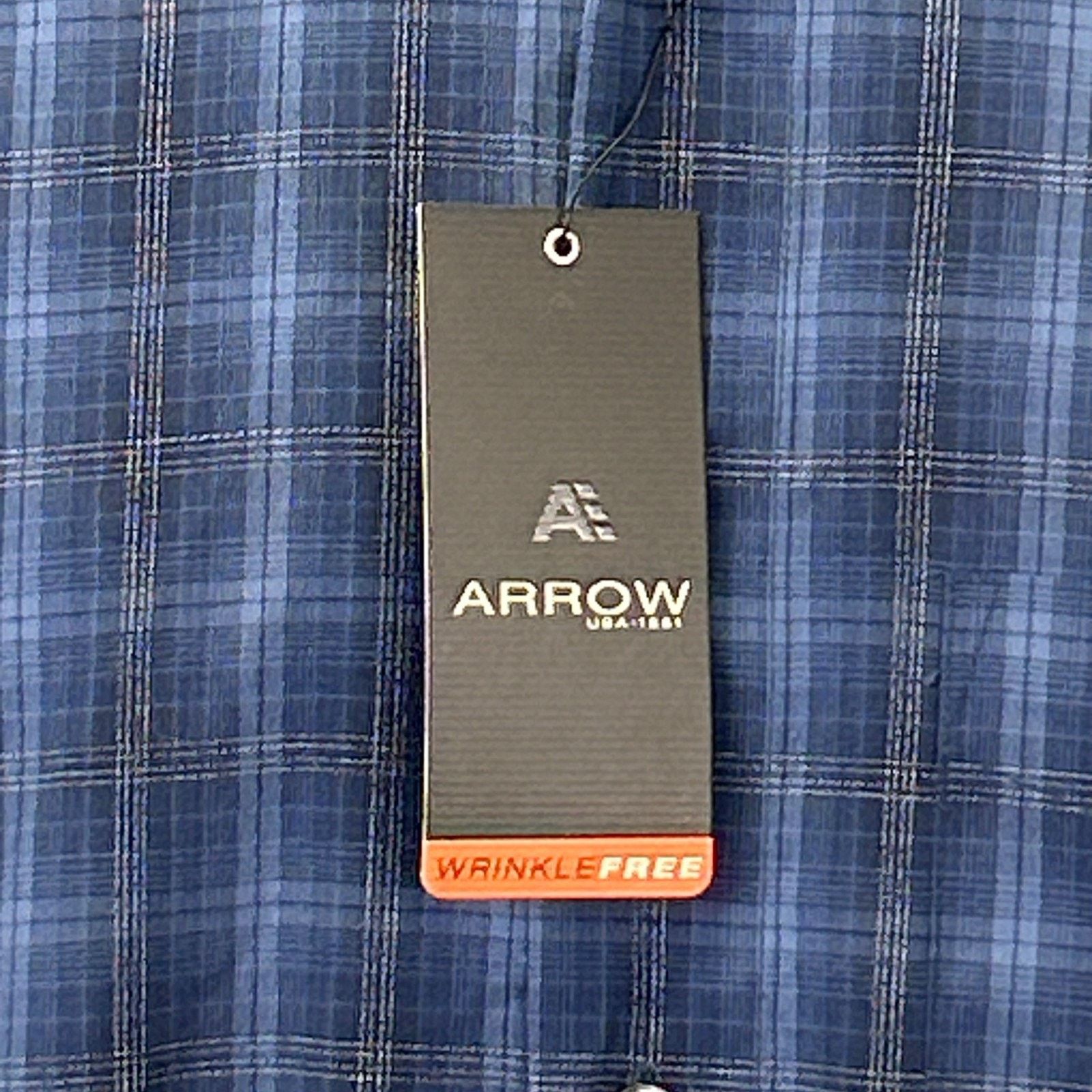 Arrow Arrow Wrinkle Free Button Front Shirt Blue Plaid S Small Size US S / EU 44-46 / 1 - 4 Thumbnail