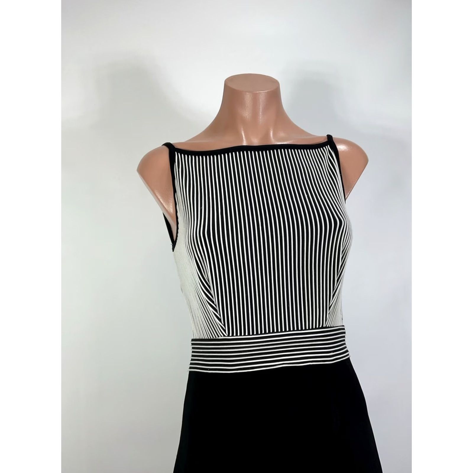 Vintage Vintage Tadashi Dress Black White Rhinestone Corset Back Long Maxi 90s Prom Size M / US 6-8 / IT 42-44 - 3 Thumbnail