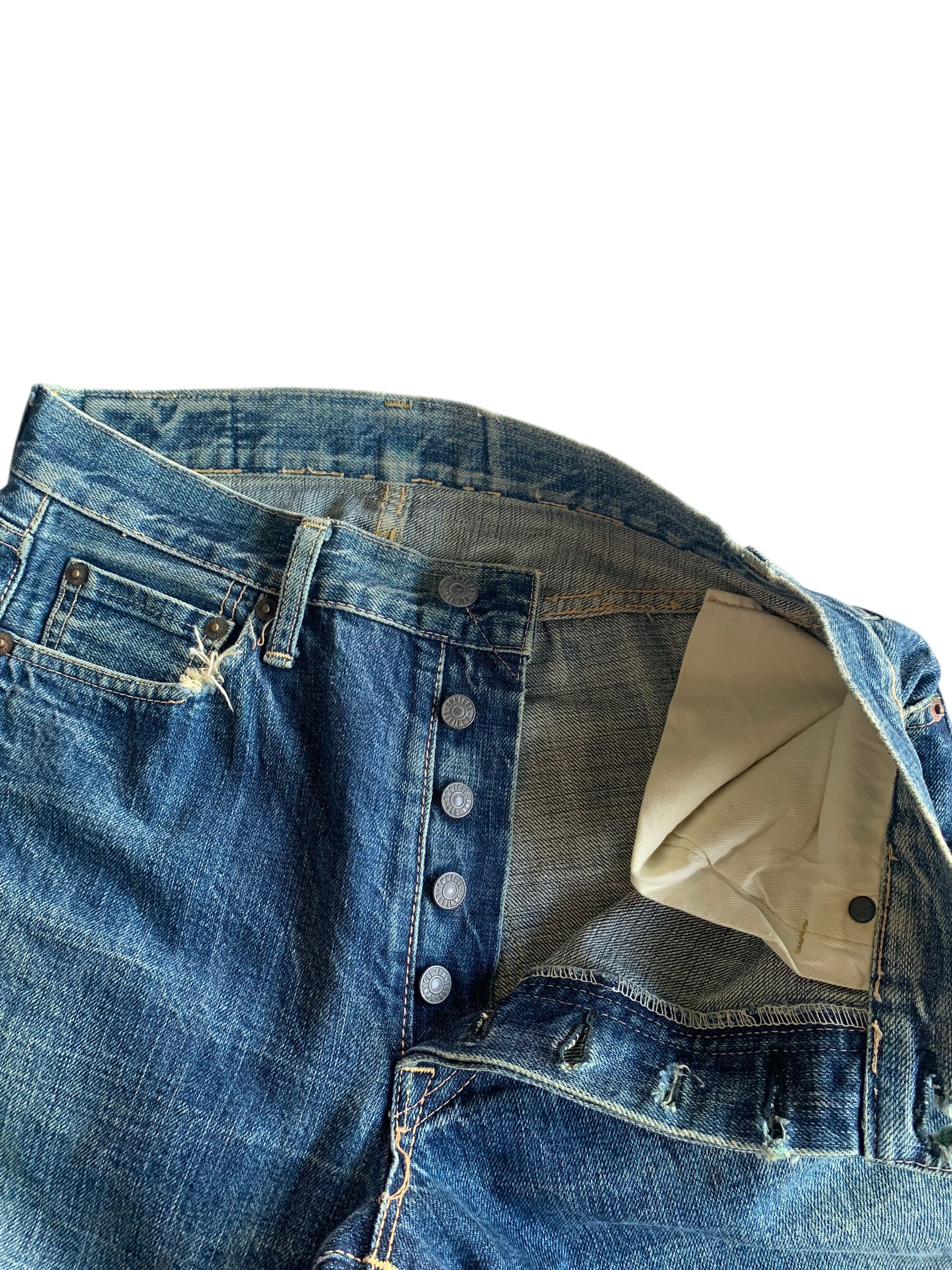 OMNIGOD VINTAGE OMNIGOD SELVEDGE RUSTY JAPANESE DISTRESSED DENIM Size US 29 - 11 Thumbnail