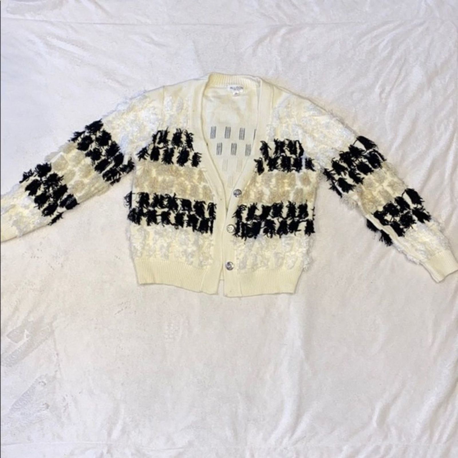 Other Allison NY Cream Textured Button Front Cardigan | Sz S Size S / US 4 / IT 40 - 2 Thumbnail