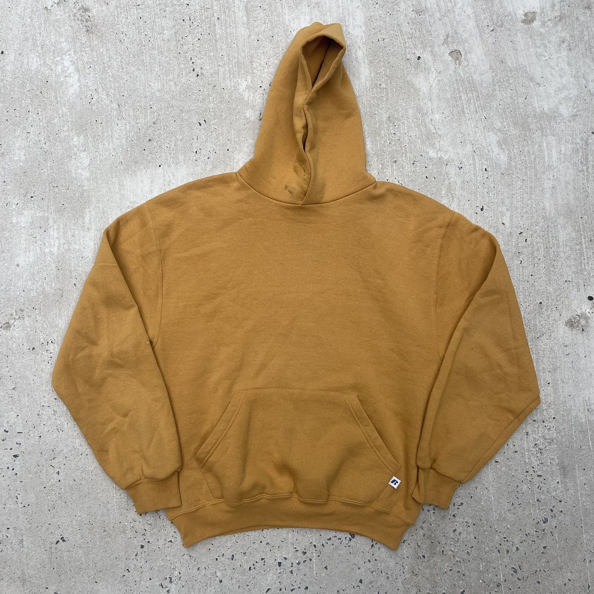 Russell Athletic Vtg 90s RUSSELL ATHLETIC Mustard Blank Hoodie Size US M / EU 48-50 / 2 - 1 Thumbnail