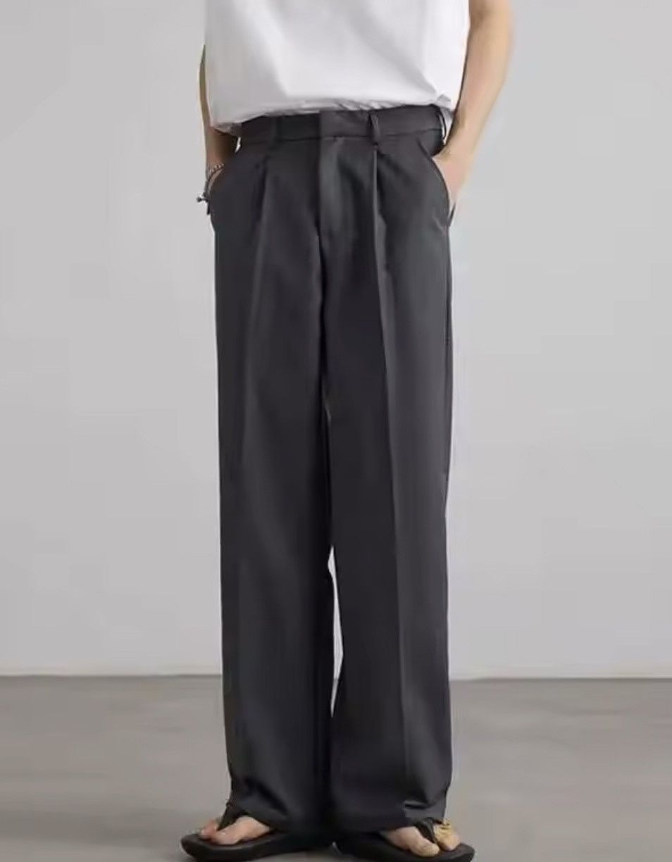 Vintage High Waist Straight Wide Leg Pleated Pants / Trousers Size US 28 / EU 44 - 2 Thumbnail