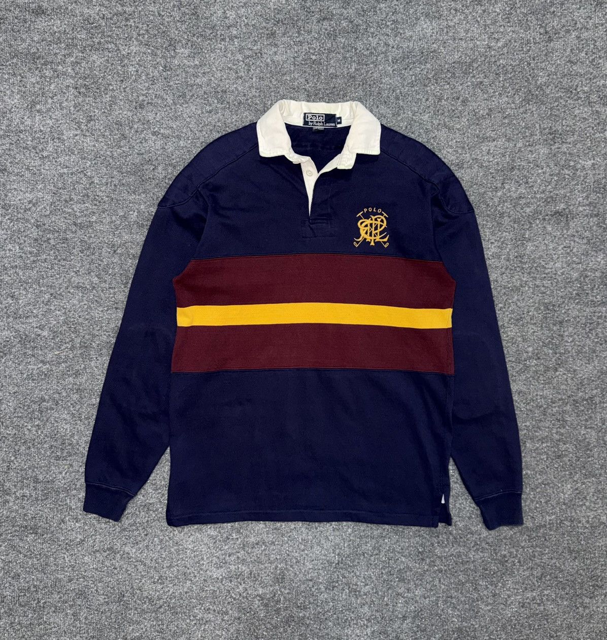 Polo Ralph Lauren Vintage Polo Ralph Lauren Crest Rugby Shirt Made in USA Size US M / EU 48-50 / 2 - 1 Thumbnail