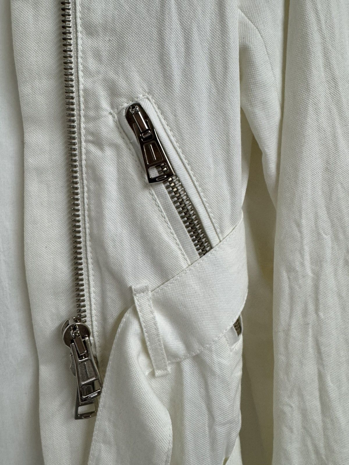 Ann Demeulemeester Ann Demeulemeester White Asymmetric Zip Belted Coat Jacket Size XS / US 0-2 / IT 36-38 - 6 Thumbnail