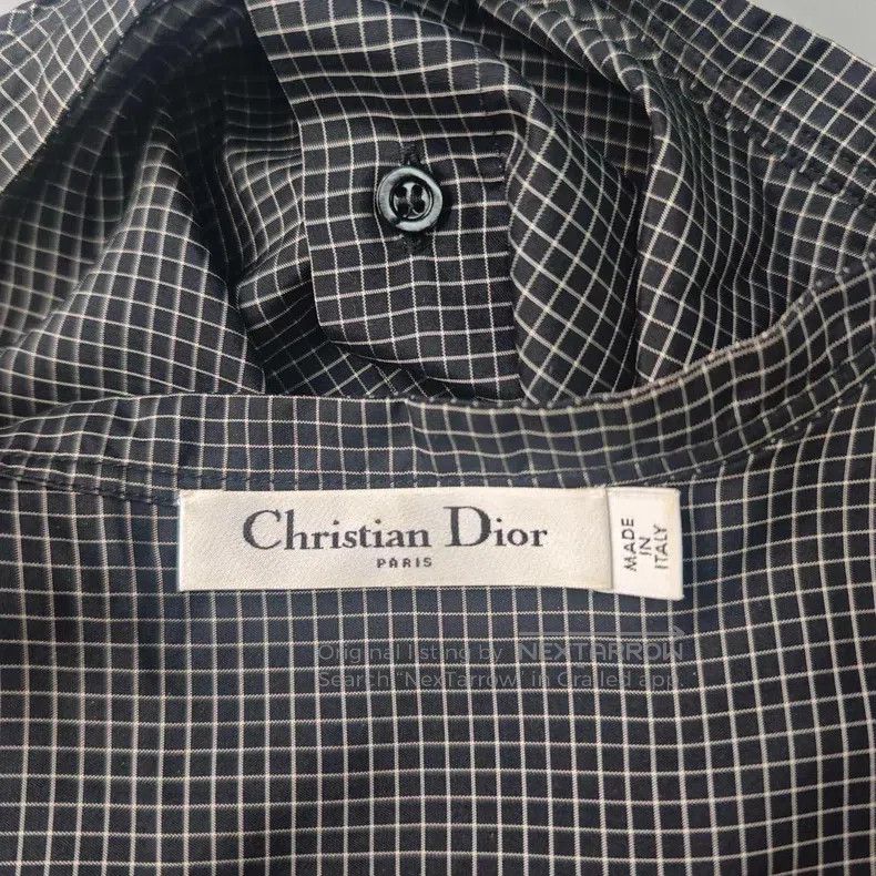 Dior Dior Black small plaid bee logo mulberry silk shirt Size XXS / US 00 / IT 34 - 5 Thumbnail