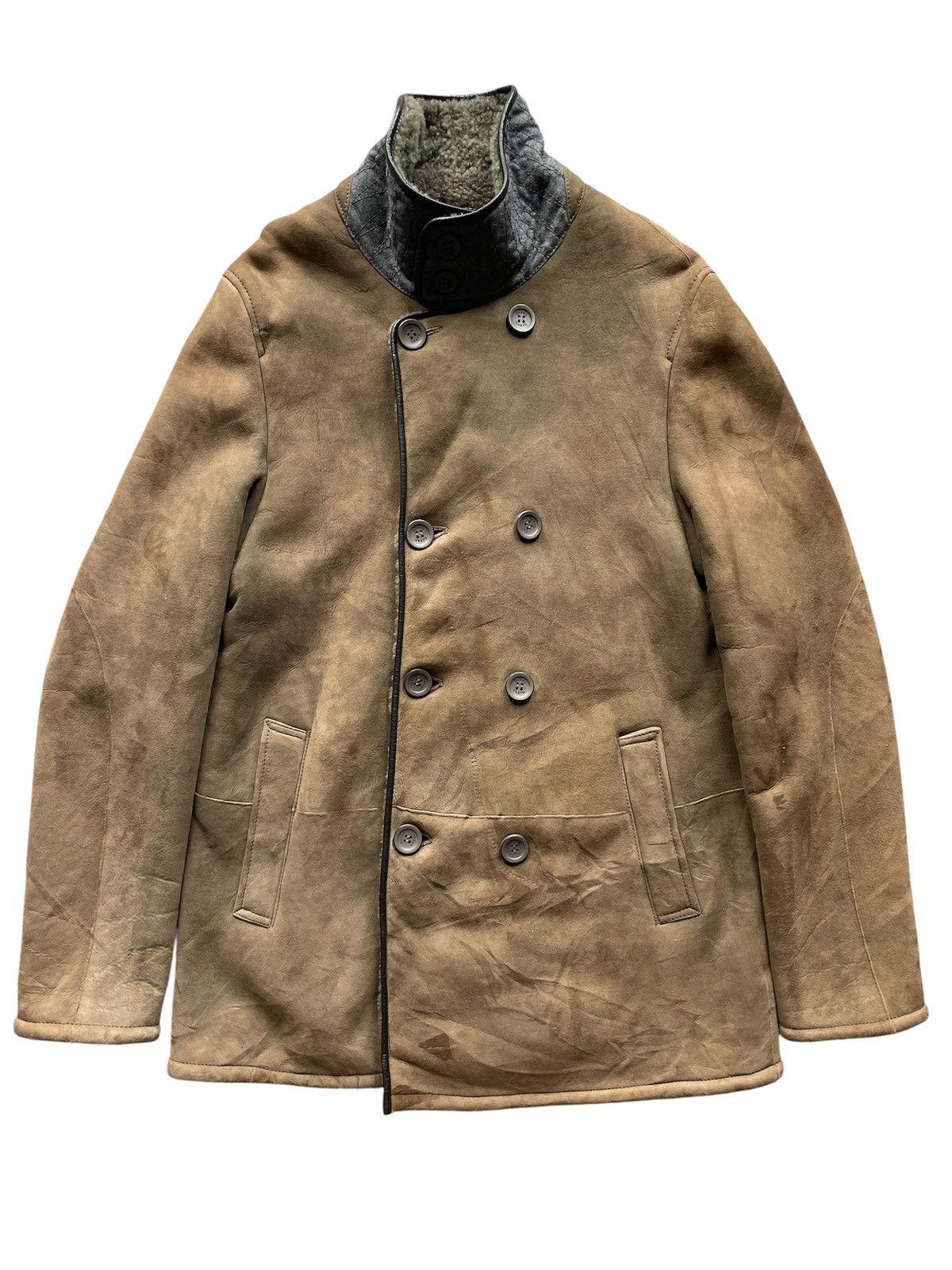 Herno Herno Shearling Leather Double Breasted Coat Size US S / EU 44-46 / 1 - 2 Thumbnail