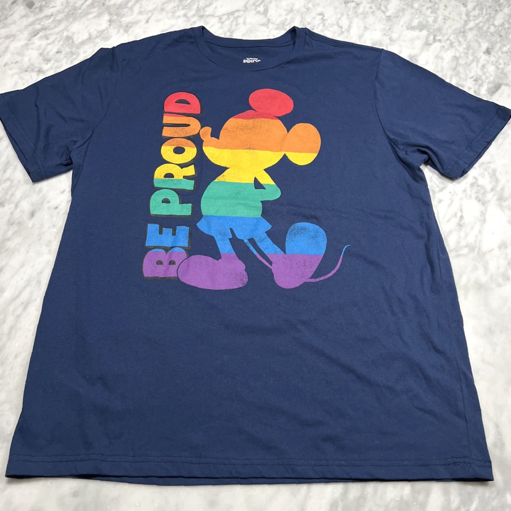 Disney Disney Pride Shirt Mens XL 46/48 Mickey Mouse Be Proud Rainbow Pride Tee Shirt Mens XL Multicolor Disney Pride Collection Rainbow 90s Theme Mens Size US XL / EU 56 / 4 - 3 Thumbnail
