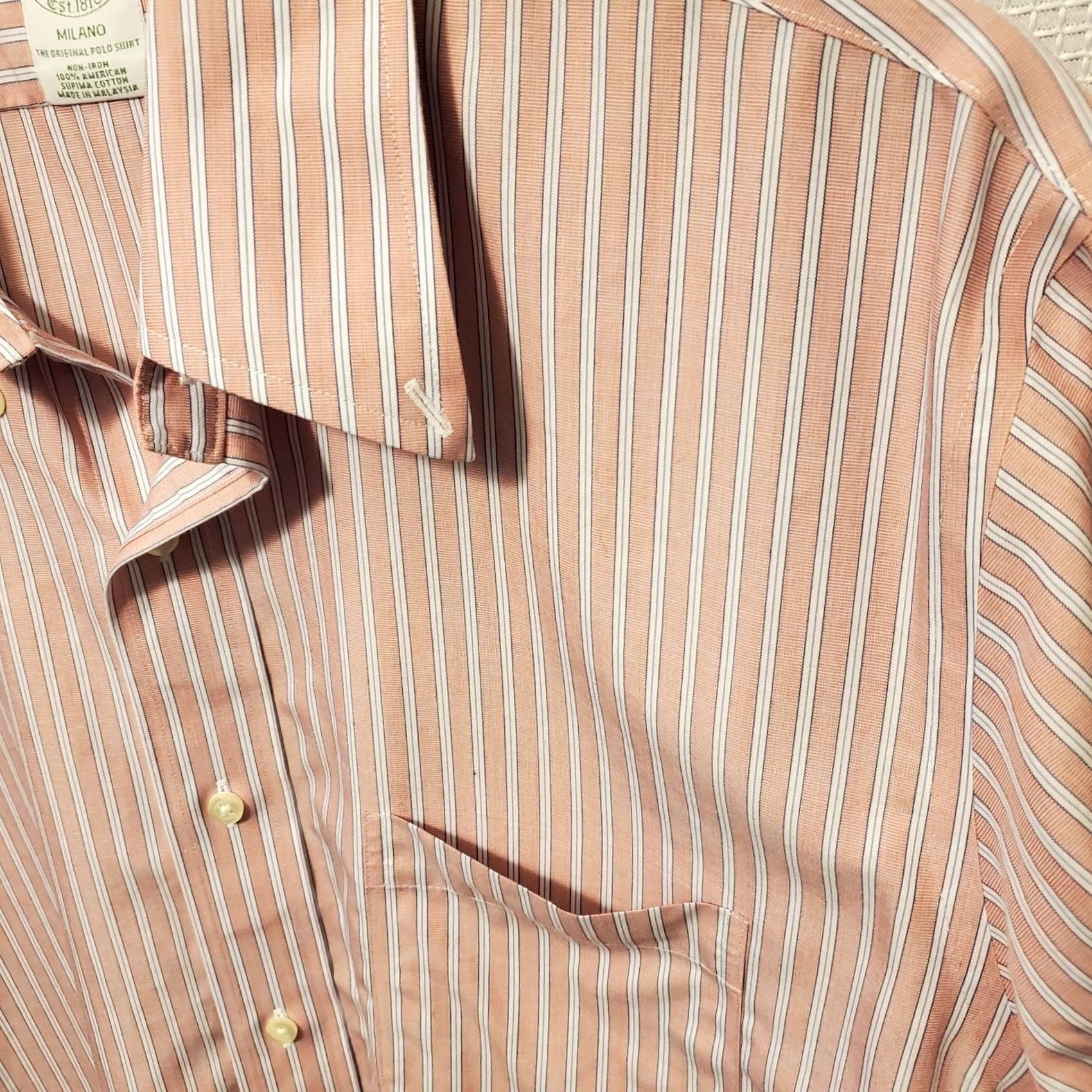 Brooks Brothers VINTAGE Brooks Brothers Original Polo Shirt Men Shirt Adult Regular Chest 46 in Pink Blue White Stripe Oxford Cotton Classic Preppy Shirt Mens Size US XL / EU 56 / 4 - 4 Thumbnail