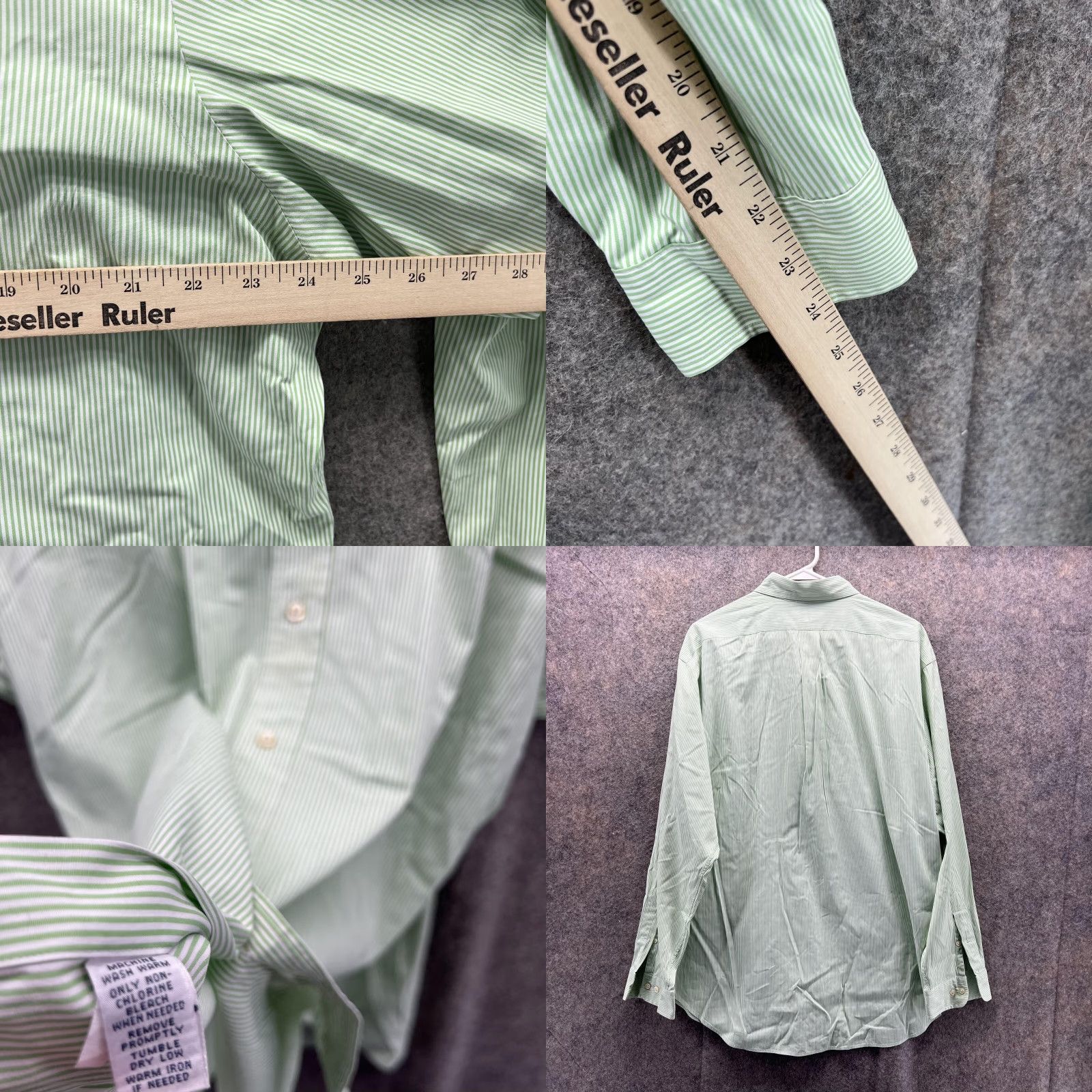 Ralph Lauren Ralph Lauren Shirt Men 17.5 34/35 Green Striped Button-Down Polo Casual Preppy Vintage Size US XXL / EU 58 / 5 - 8 Thumbnail