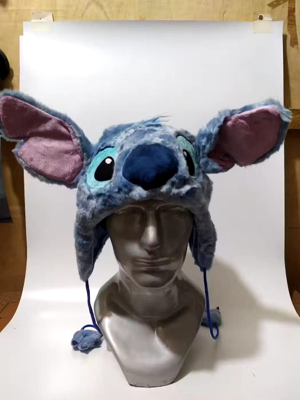 image of Disney Stitch Cartoon Bunny Horn Hats in Blue, Men's