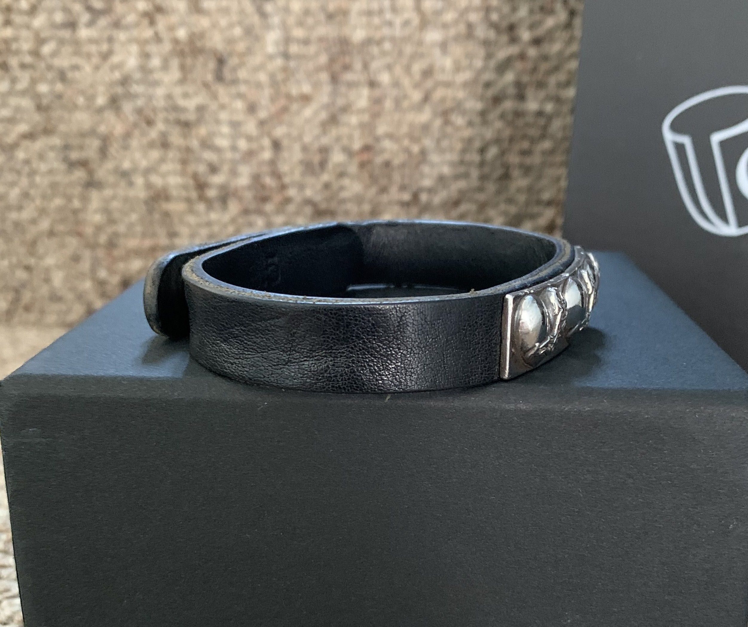 Chrome Hearts Chrome Hearts Adjustable Leather Silver Snap Bracelet Size ONE SIZE - 3 Thumbnail
