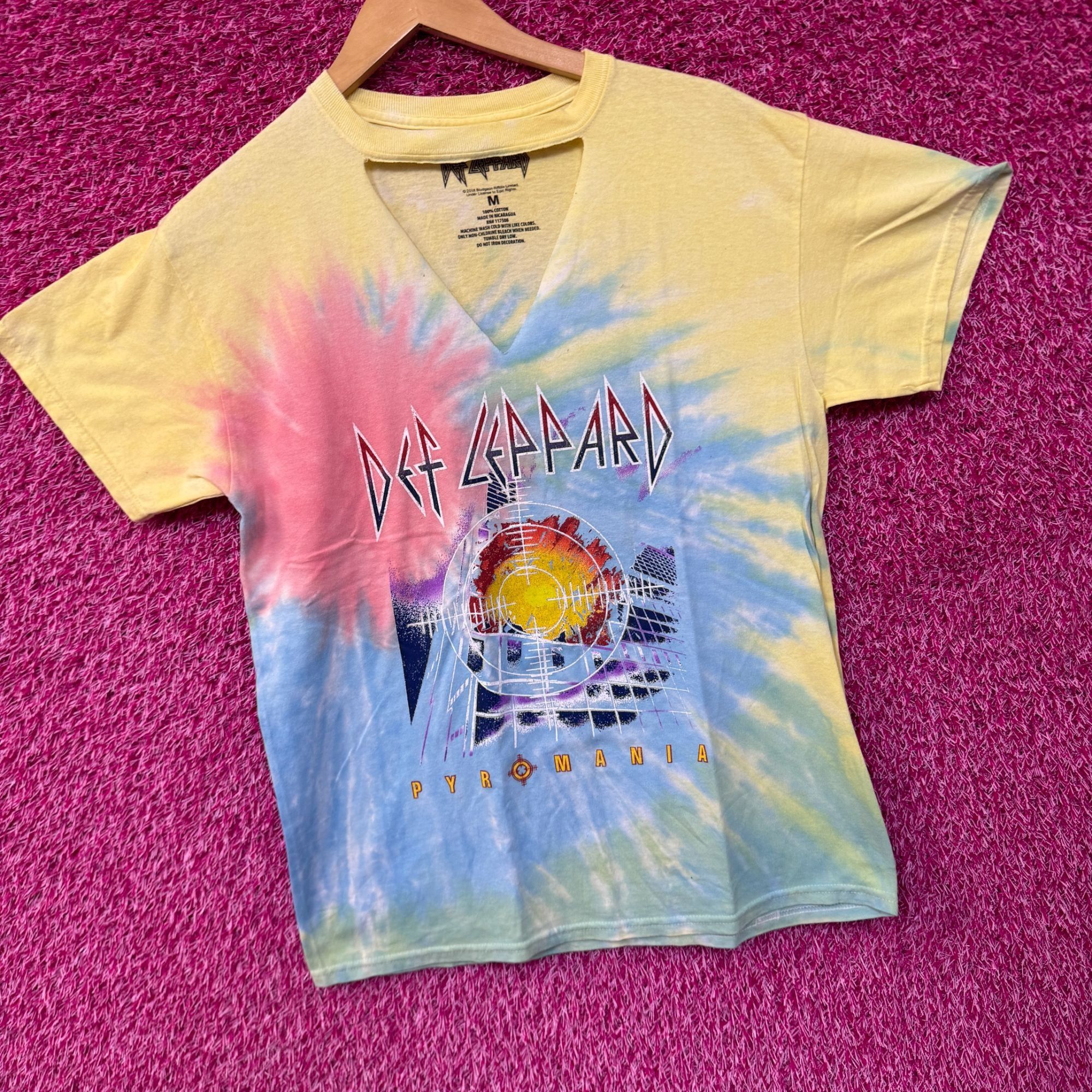 Band Tees × Def Leppard Def Leppard Pyromania Album Cover Keyhole Womens Tie Dye M Size M / US 6-8 / IT 42-44 - 3 Thumbnail