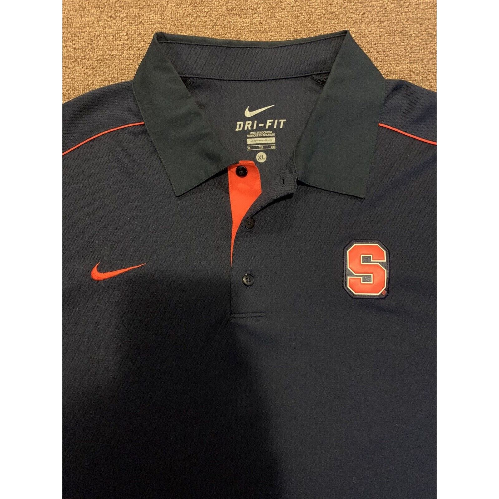 Nike Syracuse Polo Shirt Men’s XL NCAA Logo Blue Nike Dri Fit Size US XL / EU 56 / 4 - 2 Thumbnail